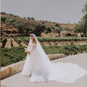 Elegant White Wedding Veil with Long Train
